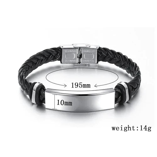 Custom Name Date Logo Engrave Bangle & Bracelet Male Jewelry